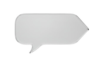 Isolated speech bubble with arrow, clear design, empty text area, transparent communication element
