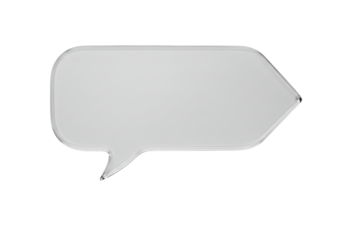 Isolated speech bubble with arrow, clear design, empty text area, transparent communication element
