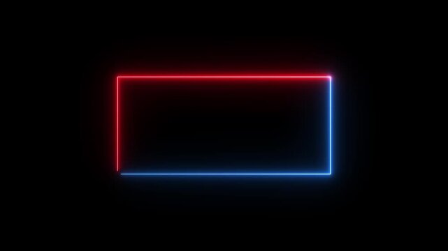 Animation of glowing neon rectangles abstract background