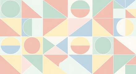 Pink, yellow, and orange pastel ice cream geometric seamless vector pattern for retro fabric design and colorful wallpaper illustration
