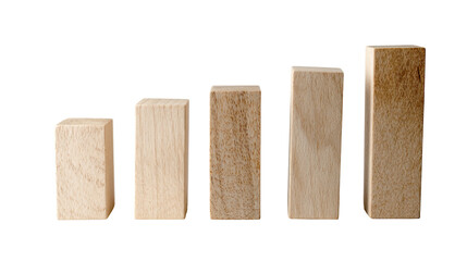 Four light brown wooden blocks, increasing in height