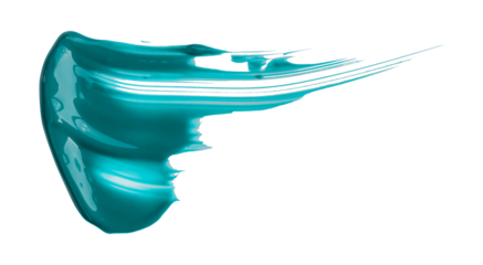 green watercolor brush isolated on transparent background