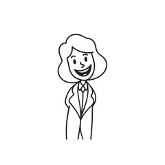 Beautiful Woman in Formal Dress Black and White Illustration Vector Art Design
