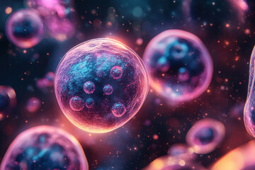 Fototapeta premium Purple spheres floating in space.