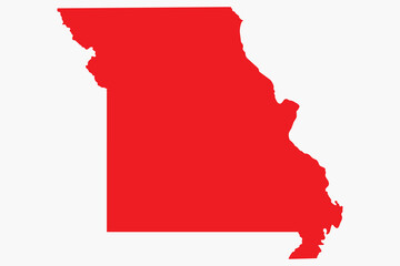 Fototapeta premium Vector graphic artwork suitable for print and web containing flat detailed map of MISSOURI