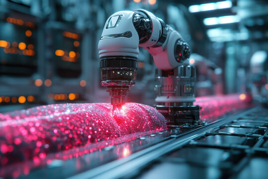 Robotics working on a computer.