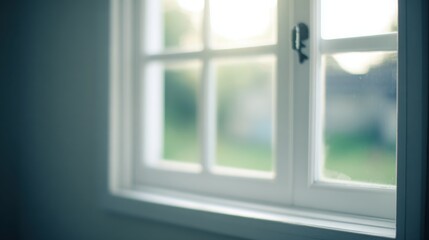 translucent. Minimalist white window frame with translucent panels filtering soft daylight. real-estate listings, architecture portfolios, designed for interior renovation comparisons for interiors.