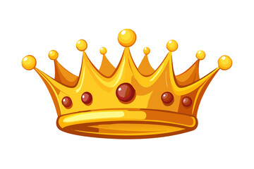 Golden crown mascot. Vector illustration isolated on white background. Good for logos, icons, posters, stickers.Illustration of a gold crown on a white background
