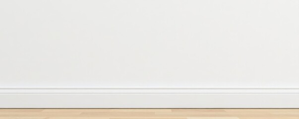 Crisp white baseboard molding closeup, blank space , clean, home improvement, space