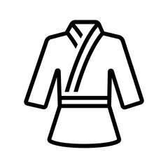 Vector black line icon for Martial arts uniform