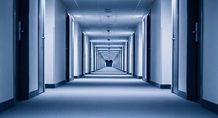 server room with a blue light
