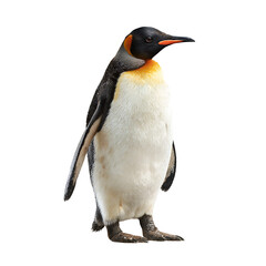 Fototapeta premium A regal king penguin stands tall with its striking black white and orange plumage It embodies the elegance and grace of Antarctic wildlife