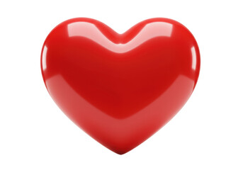 Isolated Glossy Red Heart Shape Symbol for Valentine's Day or a Medical Love Concept
