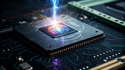 Dynamic AI-Driven Innovation Tech Laboratory Visual Content Futuristic Environment Close-Up View Exploring Agentic Advances in Computing Technology