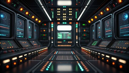 AI-Driven Agentic Exploration in a Futuristic Command Center High-Tech Environment Digital Content Immersive Perspective Engaging Concepts