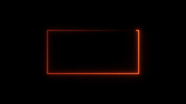 Bright neon effect rectangle frame Loop background. Animation of glowing neon rectangles abstract background.