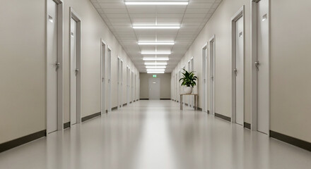 long hotel corridor