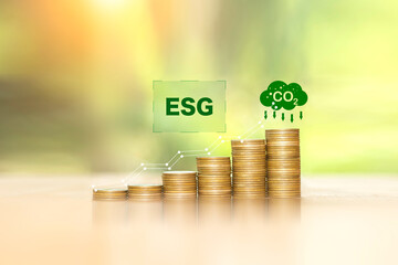 ESG Investment in Renewable energy, global warming. Green Energy Renewable Sustainable carbon...