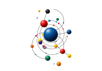 Abstract network of connected dots and lines isolated on transparent background