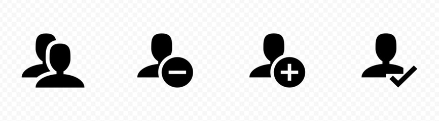 people icon set. Vector illustration and transparent png.