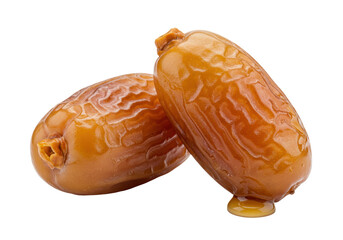 Isolated delicious Medjool dates, tasty ripe fruit, nutritious dessert, snack, or treat