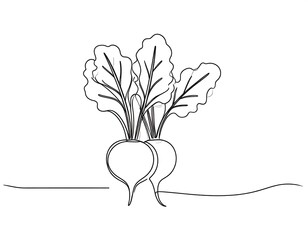 Simple line drawing of two beets