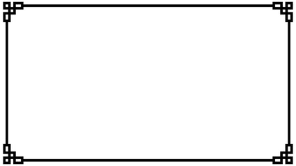 Border frame rectangle with geometric decorative corner