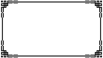 Frame rectangular isolated with geometric decorative border