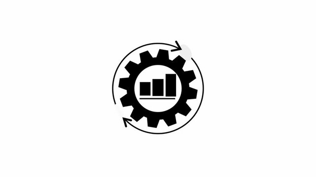 Business graph gear wheel icon . development in Cogs and gear wheel mechanisms concept.