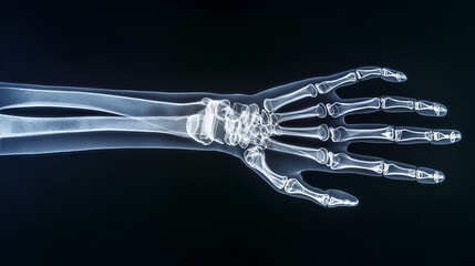 Detailed Medical Radiograph of Human Hand and Wrist Bone Structure. Ai Generated Images