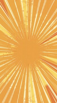 Orange zoom lines and dots comic book background
