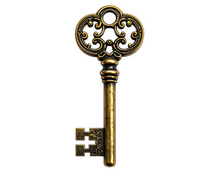 An antique key, intricate design and vintage aesthetic, symbolizes unlocking secrets and new beginnings