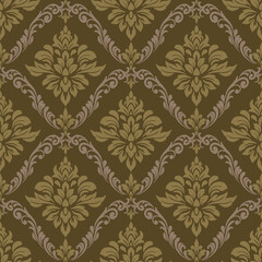 Damask floral seamless pattern vector traditional design, damask floral seamless pattern vector background art, elegant damask floral seamless pattern vector for textile and wallpaper