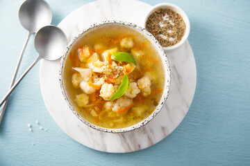 Homemade cauliflower soup