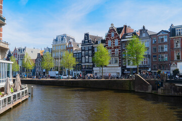Naklejka premium Houses of Amstardam, Netherlands