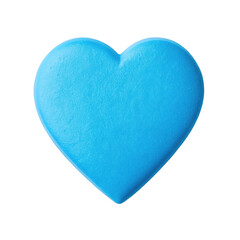 Obraz premium A blue heart isolated on transparent background, a symbol of love and affection