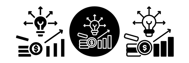 Growth Opportunity Icon Glyph & Mixed Style Collection Set