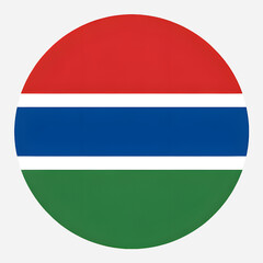 Obraz premium Striking circular emblem featuring vibrant red, blue, and green bands symbolizing national pride and unity for Gambia