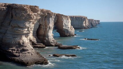 Fototapeta premium Explore stunning coastal cliffs ocean view travel destination scenic landscape rock formations seascape beauty