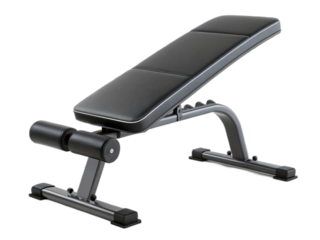 Adjustable weight bench isolated on transparent background