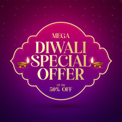 Diwali Sale Label Design Template Vector Layered illustration. Diwali Dhamaka Sale Special Offer Discount Poster Design. Diwali Holiday Sale label Design vector.