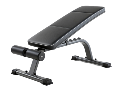 Adjustable weight bench isolated on transparent background