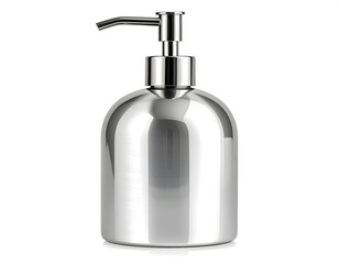 Obraz premium A sleek, minimalist stainless steel soap dispenser with a pump