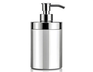 Obraz premium Shiny metal liquid soap dispenser. A sleek and modern design