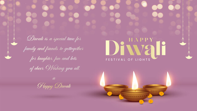 Diwali - festival of lights colorful poster template design with decorative diya lamp. vector illustration.  Indian festival of lights Happy Diwali, holiday Background, Diwali celebration.