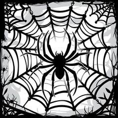Obraz premium Black Widow Spider EPS – Spider Web Clipart for Cricut