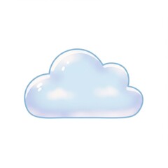 Obraz premium Cute Cartoon Cloud Illustration Pastel Blue White