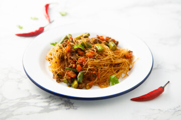 Glass noodles with meat and vegetables