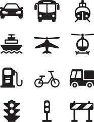 Modern transport icons for business and lifestyle