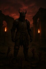 Fototapeta premium The Jack-o'-Lantern Stalker A Terrifying Night Stroll